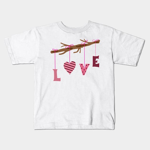 Love Tree Kids T-Shirt by HappyArt